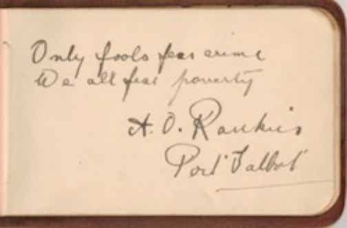 Albert Rankin's signature